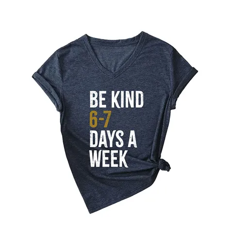Women Casual Western V-Neck Short Sleeve Top Comfortable Breathable Printed Cotton Loose Fit T-Shirt For Everyday Wear