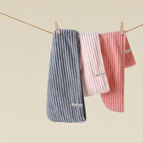Women Super Absorbent Quick Dry Hair Drying Cap Soft Coral Fleece Thickened Bath Hair Wrap Towel Cap For Bathroom