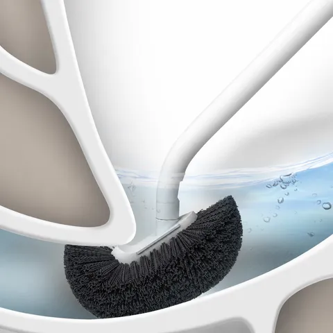 Household Long Handle Silicone Toilet Brush With Drain Base For Bathroom Cleaning