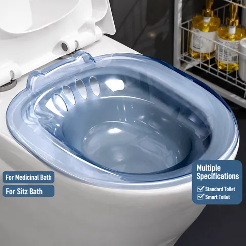 Plastic Sitz Bath Tub For Postpartum Care Hemorrhoids Patient Portable Wash Basin Toilet Sitz Bath Soak Tub With Hook