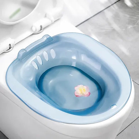 Plastic Sitz Bath Tub For Postpartum Care Hemorrhoids Patient Portable Wash Basin Toilet Sitz Bath Soak Tub With Hook