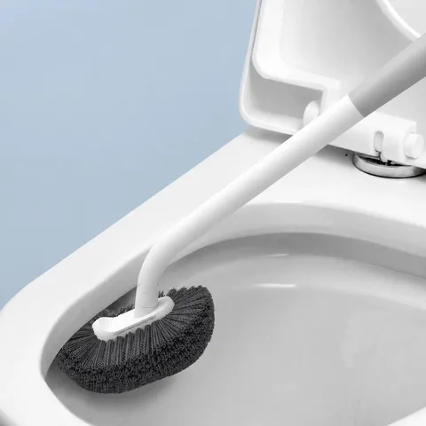 Household Long Handle Silicone Toilet Brush With Drain Base For Bathroom Cleaning