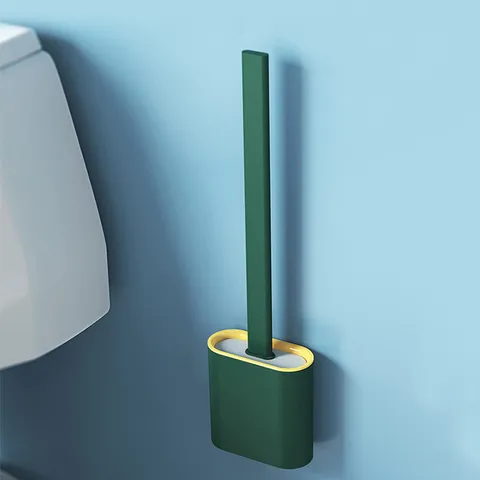 Household Silicone Toilet Brush Wall Mounted Toilet Cleaning Brush Set With Holder Creative Bathroom Cleaning Tool