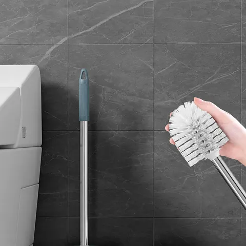 Household Toilet Brush With Holder Long Handle Cleaning Brush Set Bathroom Toilet Bowl Cleaner Deep Cleaning Tool