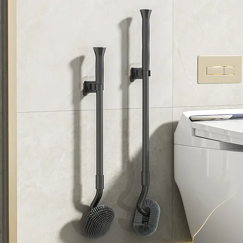 Telescopic Toilet Brush Long Handle Wall Mounted Bathroom Cleaning Brush Deep Cleaning Toilet Tool For Home Restroom