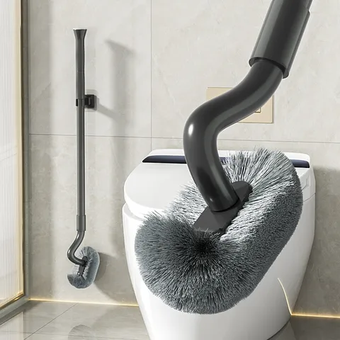 Telescopic Toilet Brush Long Handle Wall Mounted Bathroom Cleaning Brush Deep Cleaning Toilet Tool For Home Restroom