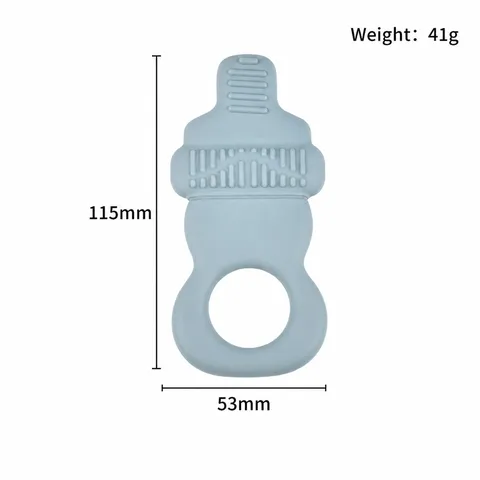 Silicone Baby Teether Food Grade Soft Pacifier Teething Toy Cute Bottle Shape Relief Mastication Tool Infant Care