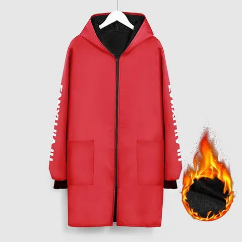 Adult Waterproof Fleece Lined Smock Long Sleeve Hooded Workwear Kitchen Cooking Apron Winter Thermal Coat