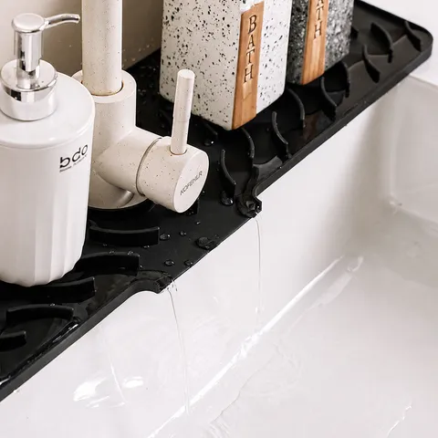 Tappetino Paraschizzi in Silicone per Rubinetto Tappetino di Scarico per Lavello Protezione per Controsoffitto