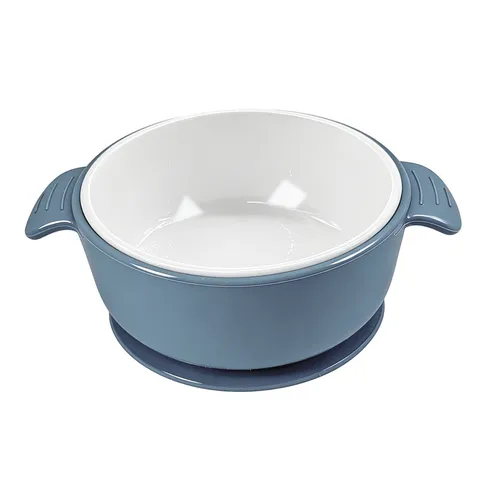 Baby Ceramic Silicone Bowl Double Ear Anti Fall Complementary Food Bowl Suction Cup Kids Feeding Tableware
