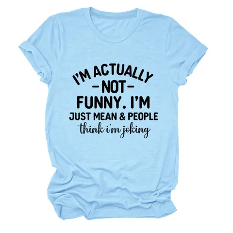 Women Casual Cotton Printed T-Shirt Western Round Neck Short Sleeve Loose Fit Letter Slogan Graphic Top For Daily Wear