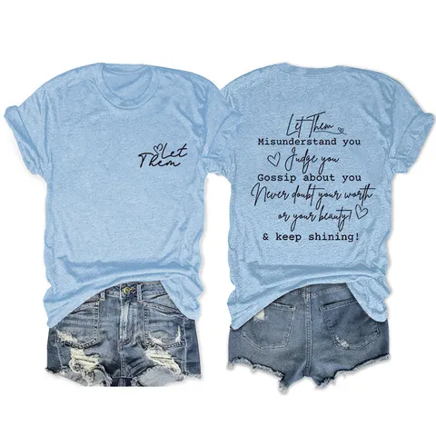 Γυναικείο Casual Βαμβακερό T-Shirt Λαιμόκοψη Κοντό Μανίκι Με Γραφικό Τύπωμα Γραμμάτων Χαλαρή Εφαρμογή Μέσο Μακρύ Τοπ