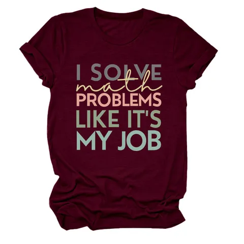 Dames Casual Katoen T-Shirt Ronde Hals Losse Pasvorm Bedrukt Graphic Tee Top Voor Pendelen Dagelijks Dagelijkse Kleding