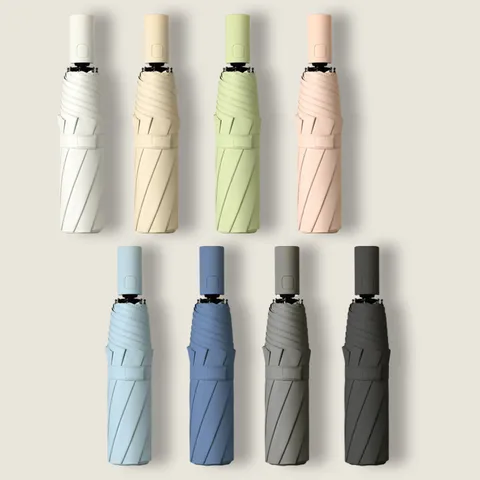 Automatic Folding Umbrella Sun Protection Black Coating UV Resistant Rain And Shine Compact Travel Umbrella For Women