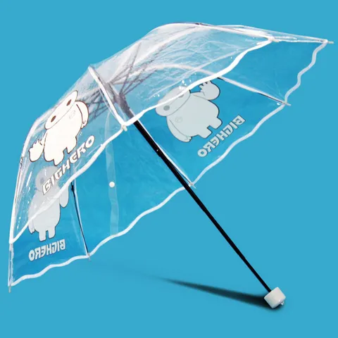 Transparent Cherry Blossom Print Three Fold Automatic Umbrella Rain And Sun Protection Folding Umbrellas For Women