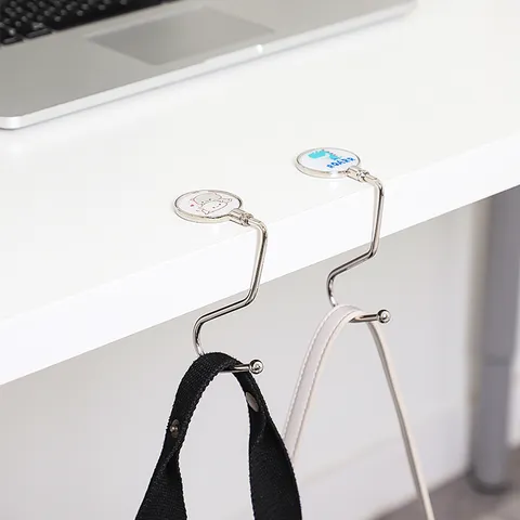 Draagbare Opvouwbare Bureau Tafel Tas Haak Metaal Student Schooltas Hanger Leuke Cartoon Desktop Opslag Haak Kantoor Accessoires