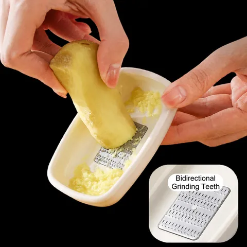 Manual Garlic And Ginger Grinder Kitchen Handheld Garlic Mincer Stainless Steel Grating Plate Food Puree Maker Tool