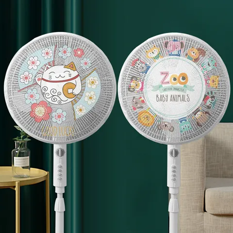 Elektrischer Ventilator Staubschutz Sicherheitsnetz Schutznetz Anti-Einklemm Schutz Cartoon Druck Heimdekoration