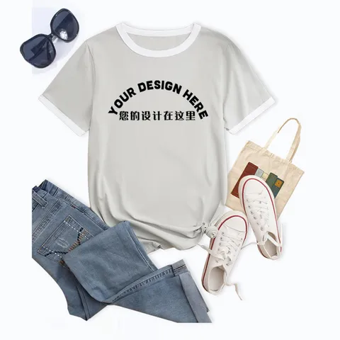 Women's Casual Cotton Blend Loose T-Shirt Patchwork Color Block Short Sleeve Top Round Neck Comfortable Daily Tee