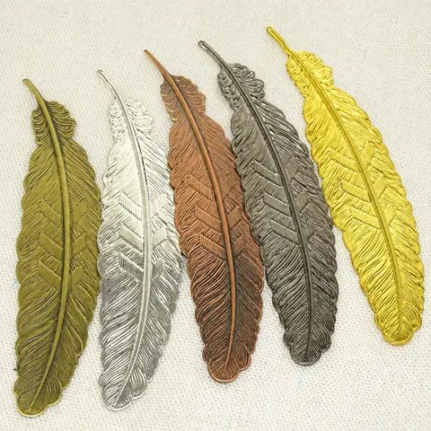 Vintage Brass Feather Bookmark Metal Page Marker Elegant Chinese Style Reading Accessory For Office School Desk Decor
