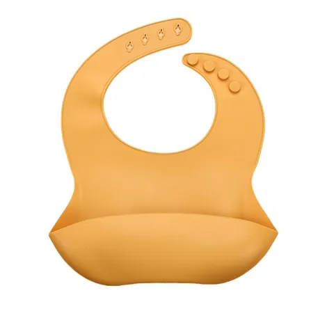 Baby Silicone Bib Waterproof Food Catcher Infant Feeding Bibs Soft Adjustable Toddler Bib Easy Clean Dining Accessory