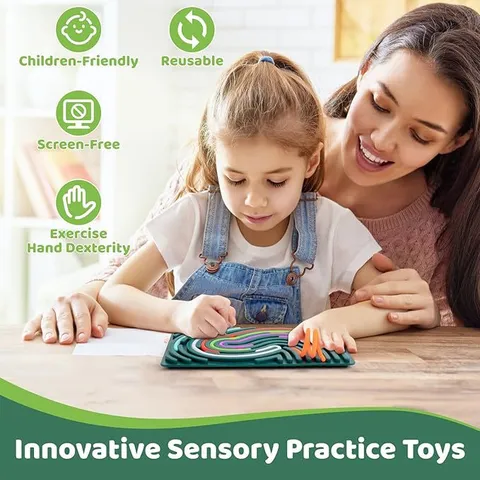 Tablero de Actividad Sensorial de Silicona Fidget Toy Alivio del Estrés Con Tiras de Silicona Coloridas Para Niños