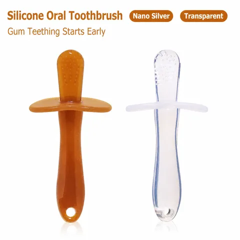 Baby Liquid Silicone Teething Stick Infant Nano Silver Molar Stick Soothing Anti Hand Eating Teether Toy For Baby