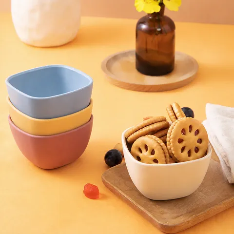 Mini Silicone Baby Bowl Square Infant Food Supplement Bowl Toddler Feeding Tableware