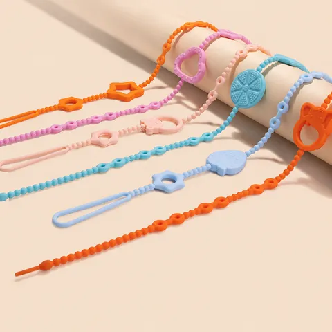 Silicone Pacifier Chain Baby Teething Toy Anti Drop Clip Food Grade Beaded Soother Holder Newborn Teether Gift