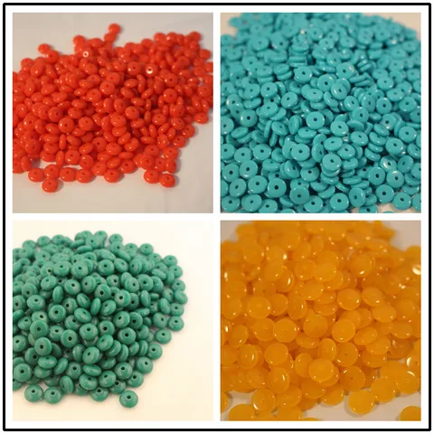 DIY Jewelry Making Resin Plastic Spacer Beads Flat Round Loose Beads For Bracelets Necklace Craft Accessories