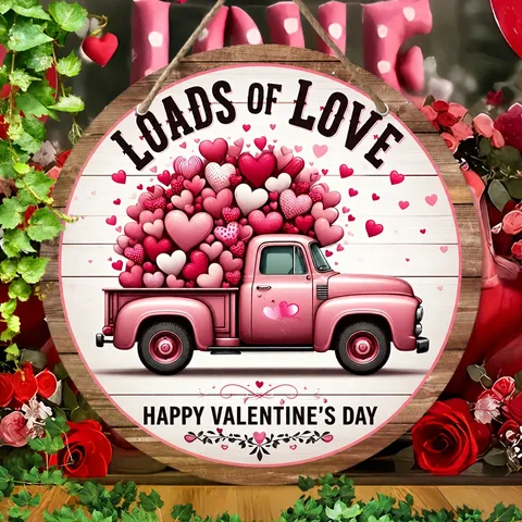 Hölzernes Valentinstag Willkommen Türschild Hängeschild Amerikanischer Landhausstil Deko-Ornament Für Haus Party Wand