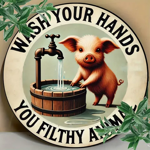 Amerikanischer Landhausstil Vintage Runder Hölzerner Hängeschild Tier Willkommen Türschild Wanddeko