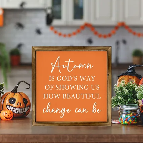 Thanksgiving Hölzerne Hängeplakette Herbst Slogan Wand Schild Rustikale Heimtextilien Party Dekorative Holz Handwerk