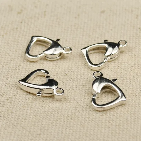 Heart Lobster Claw Clasps Alloy DIY Jewelry Making Findings Connectors For Bracelet Necklace Crafting