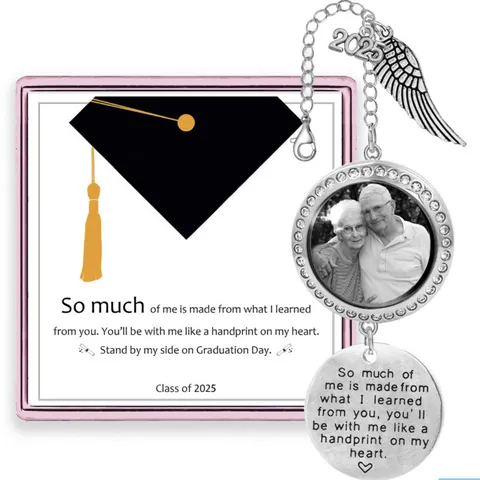 Vintage Alloy Graduation Hat Photo Memorial Pendant DIY Time Gemstone Tray Accessory