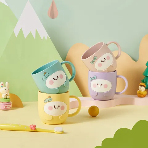 Thickened Plastic Mouthwash Cup Cute Kids Toothbrush Holder Anti Drop Cartoon Wash Mug Student Bathroom Drinking Cup