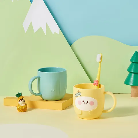 Thickened Plastic Mouthwash Cup Cute Kids Toothbrush Holder Anti Drop Cartoon Wash Mug Student Bathroom Drinking Cup