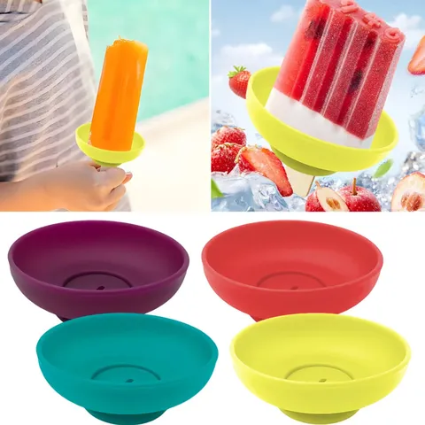 Creative Silicone Ice Cream Holder Anti-Drip Ice Pop Holder Children Frozen Snack Holder Reusable Popsicle Tray