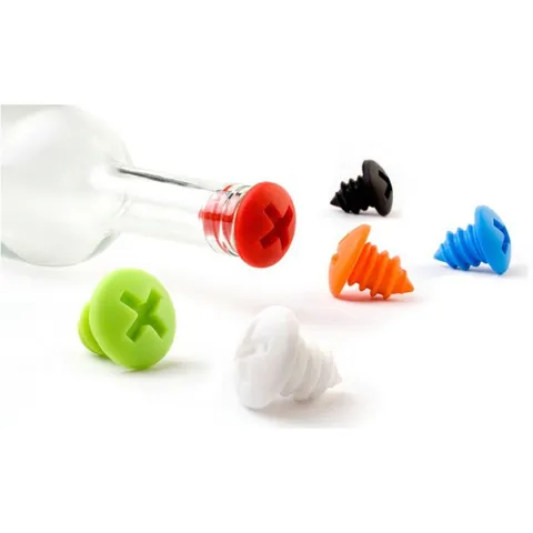 Creative Silicone Screw Wine Bottle Stopper Cute Novelty Wine Saver Seal Vacuum Plug For Red Wine Kitchen Bar Accessories