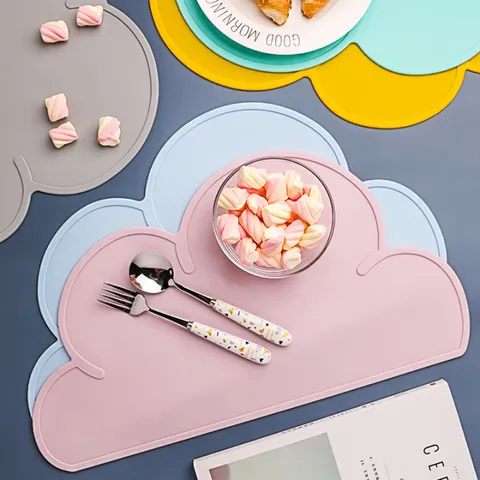 Silicone Cloud Placemat Cute Cartoon Baby Table Mat Kitchen Dining Insulation Pad Non-Slip Tableware Protector