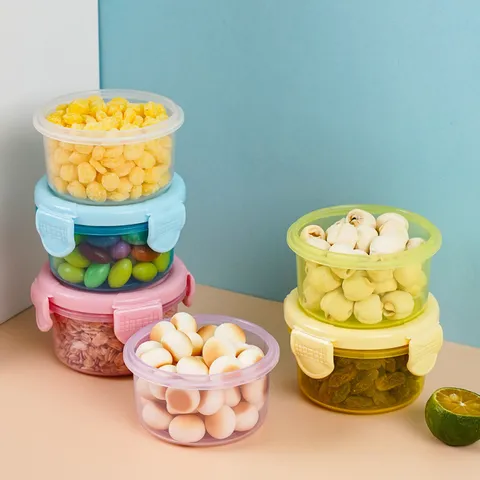 Food Grade Thickened Sealed Baby Food Storage Container Portable Mini Round Kitchen Fruit Jam Organizer Snack Box