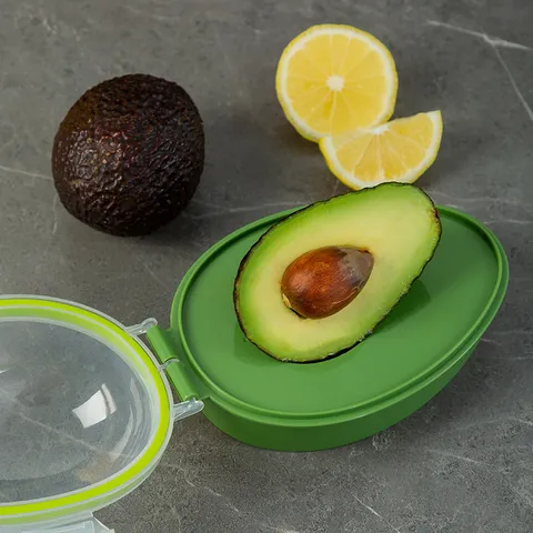 Avocado Shape Food Storage Container PP Plastic Fresh Keeping Box With Clear Lid Sealed Fruit Organizer For Kitchen Home