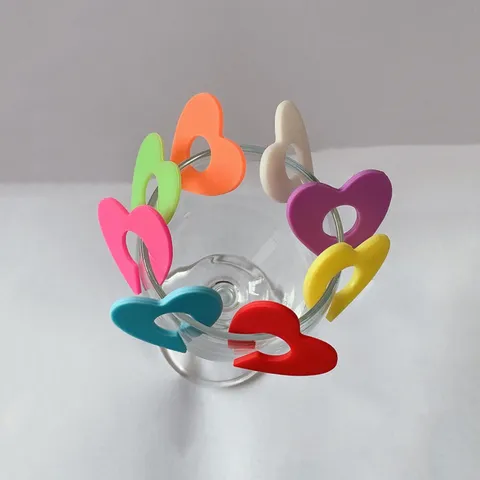 Marcatori Creativi per Bicchieri da Vino in Silicone Identificatori di Bevande Ciondoli di Vetro per Festa