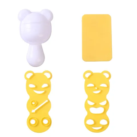 Stampo per Polpette di Riso Orsetto Cartone Animato Carino Plastica DIY Sushi Maker Accessori Scatola Bento Strumento da Cucina Per Pranzo Bambini