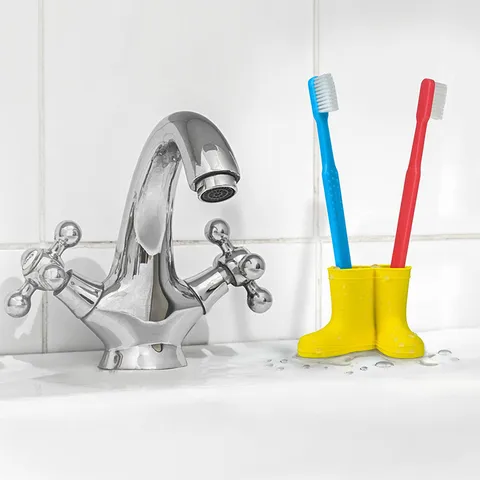Creative Rain Boot Silicone Toothbrush Holder Cute Couple Toothbrush Stand Desktop Organizer Bathroom Accessories