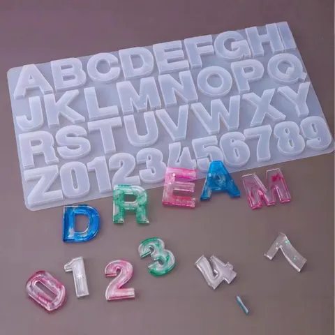 26 Letters Numbers Silicone Mold For Epoxy Resin Cake Chocolate Fondant Making DIY Keychain Craft Decorating Tool