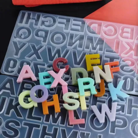 26 Letters Numbers Silicone Mold For Epoxy Resin Cake Chocolate Fondant Making DIY Keychain Craft Decorating Tool