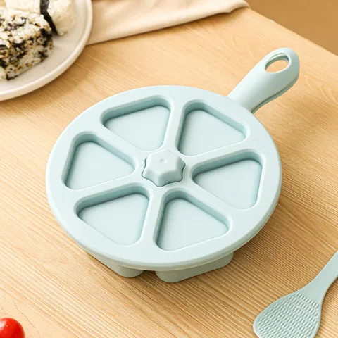 Stampo per Polpette di Riso Triangolare Sei in Uno Giapponese in Plastica Bento Box con Cucchiaio