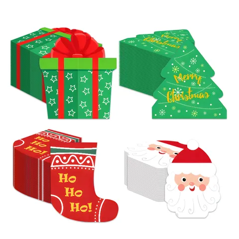 Kerst Gevormde Servetten Kerstman Kerstboom Sok Geschenkdoos Wegwerp Papieren Servetten Voor Feestdagen Tafelgerei Decoraties