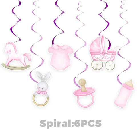 Pink Baby Girl Baptism Party Decorations Banner Honeycomb Centerpieces Paper Flower Balls Set For Baby Shower